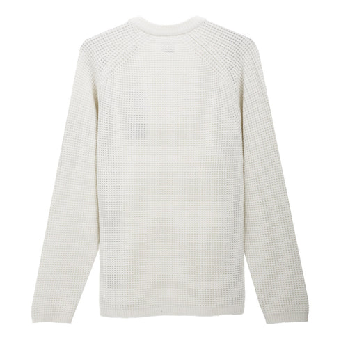 C.P. Company Knitwear Crewneck in Chenille Cotton Gauze White 103 17CMKN040A Degli Uberti